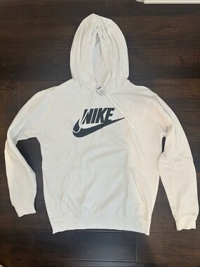 Nike White Hoodie with Black Swoosh Logo Tall XL